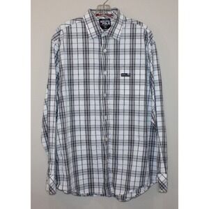 South Pole Hexagon Product men's XL plaid cotton shirt long sleeve button down